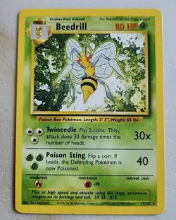 Beedrill 017/102 Base Set Regular NM Near Mint Pokemon - Image 1