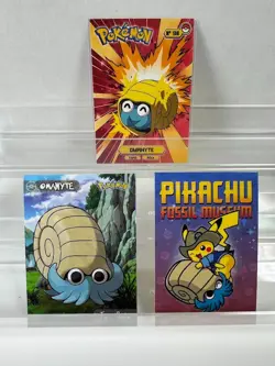 Pokemon Lot of 16 Cards and Stickers All Omanyte #138 Omanyte Only Pokemon Lot - Image 3