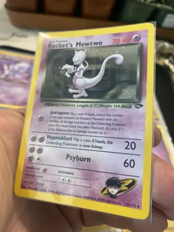 Pokemon TCG Gym Challenge Rocket's Mewtwo 14/132 Holo LP - Image 1