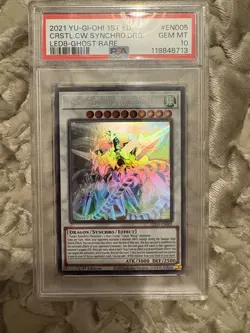 Yugioh PSA 10 Crystal Clear Wing Synchro Dragon Ghost Rare LED8-EN005 BGS CGC - Image 1