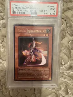 2004 YUGIOH SOD-EN011 MYSTIC SWORDSMAN LV2 ULTIMATE RARE PSA 9 1st NM low pop - Image 1
