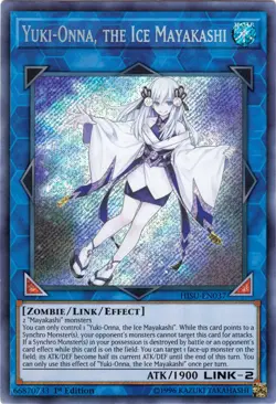 Yugioh! LP Yuki-Onna, the Ice Mayakashi - HISU-EN037 - Secret Rare - 1st Edition - Image 1
