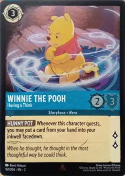 161/204 WINNIE THE POOH HAVING A THINK FLOODBORN FOIL RARE DISNEY LORCANA CARD - Image 1