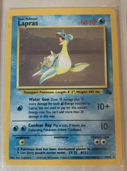 Lapras 10/62 Holo Pokemon Card (Inside Screw Case) 1999 Fossil Rare - Ungraded - Image 3