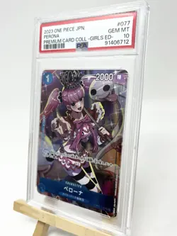 PSA 10 GEM MINT JAPANESE ONE PIECE 2023 PERONA OP01-077 PREMIUM CARD COLL GIRLS - Image 2