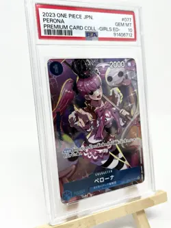 PSA 10 GEM MINT JAPANESE ONE PIECE 2023 PERONA OP01-077 PREMIUM CARD COLL GIRLS - Image 3