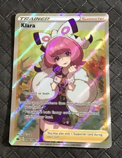 POKEMON CARD TRAINER KLARA 194/198 Chilling Reign Full Art Holo - Image 1