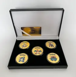 Pokemon Collectable Rare Gold Coins Pokemon Card Collectors Gift 5 Piece Set - Image 1