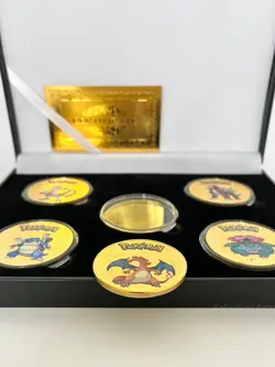 Pokemon Collectable Rare Gold Coins Pokemon Card Collectors Gift 5 Piece Set - Image 2