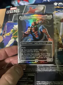Magic: The Gathering Spider-Man card IN HAND BRAND NEW marvel legends - Image 1