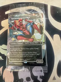 Spectacular Spider-Man Borderless PreRelease FOIL Marvel MTG Stamped Sealed - Image 1