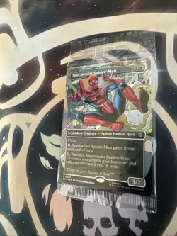 Spectacular Spider-Man Borderless PreRelease FOIL Marvel MTG Stamped Sealed - Image 2
