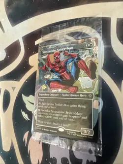 Spectacular Spider-Man Borderless PreRelease FOIL Marvel MTG Stamped Sealed - Image 3