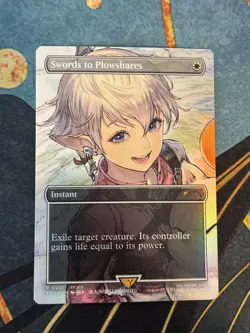 Swords to Plowshares Borderless Foil Promo Final Fantasy Magic Fest LP+ MTG - Image 1