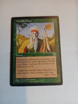 Magic The Gathering Worldly Tutor Mirage Lightly Played Condition - Image 1