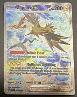 Pokemon Scarlet & Violet 151 Zapdos ex 202/165 SIR Holo Full Art NM/M - Image 2