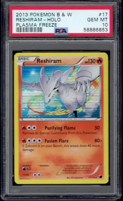 2013 Pokemon Reshiram Holo 17/116 PSA 10 (Plasma Freeze) - Image 1
