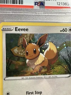 Pokemon Eevee Holo Promo from Battle Styles 3 Pack Blister #095 PSA 9 SWIRL!! - Image 3