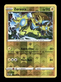 Zeraora Reverse Holo Rare SWSH12: Silver Tempest 056/195 LP Pokemon LP - Image 1