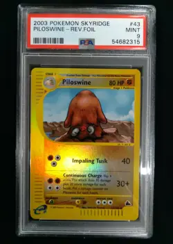 2003 Pokemon Skyridge PILOSWINE #43 Rev.Foil MINT Graded PSA 9 - Image 1