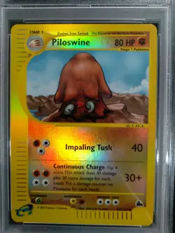 2003 Pokemon Skyridge PILOSWINE #43 Rev.Foil MINT Graded PSA 9 - Image 2