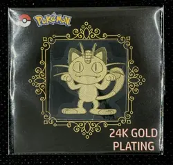 Meowth 24k Gold Plated Sticker Korean Striking Candy Pokemon NM - Image 1