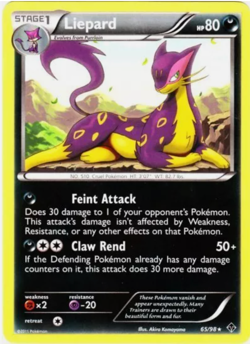 Pokemon - Liepard - 65/98 - Reverse Holo - Rare Emerging Powers - NM/M - New - Image 1