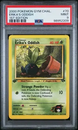 2000 POKEMON GYM CHALLENGE ERIKA'S ODDISH 1ST EDITION #70 PSA MINT 9 VINTAGE ! - Image 1