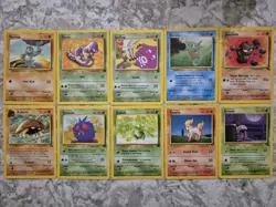 10x WOTC Vintage Pokemon Bundle | Pokemon TCG Base Set Team Rocket Fossil Jungle - Image 1
