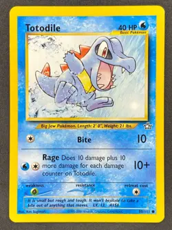 Pokemon Totodile 80/111 N1 Neo Genesis Unlimited LP/NM - Image 1