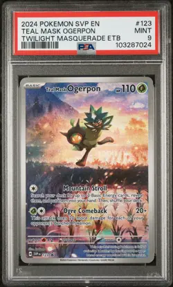 2024 POKEMON SVP EN-SV BLACK STAR PROMO #123 TEAL MASK OGERPON PSA 9 - Image 1