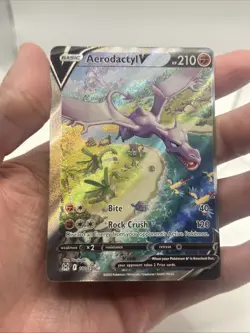 Miscut Off Center Alignment Dot Error Aerodactyl V Alt Art 180/196 Pokemon TCG - Image 2
