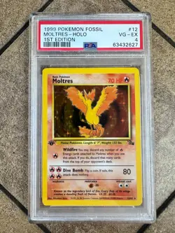 Moltres 1999 Pokemon Fossil 1st Edition Holo #12 PSA 4 - Image 1