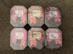 Pokemon TCG: Team Rocket Tin Destined Rivals - 2 Set of 3 - In Hand - Brand New - Image 1