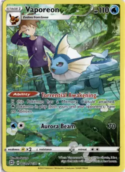 Pokemon Card Vaporeon Brilliant Stars TG02/TG30 Full Art Trainer Gallery MINT/NM - Image 1
