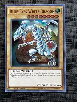 Blue-Eyes White Dragon LCKC-EN001 Ultra Rare 1st Edition Yugioh TCG Card NM - Image 1
