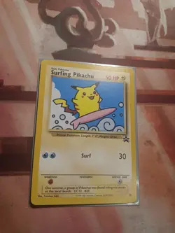 Surfing Pikachu # 28 Black Star Promo WOTC Rare Pokemon Card - Image 1