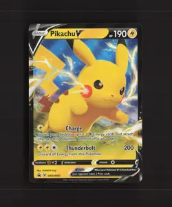 Pikachu V SWSH061 Sword & Shield Black Star Promo Holo Pokemon Card NM - Image 1