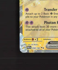 Mewtwo ex 058/182 Paradox Rift Ultra Rare Holo Pokemon Card NM - Image 5