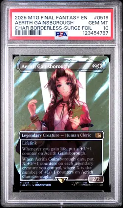 2025 MTG FINAL FANTASY #0519 AERITH GAINSBOROUGH PSA 10 - Image 1