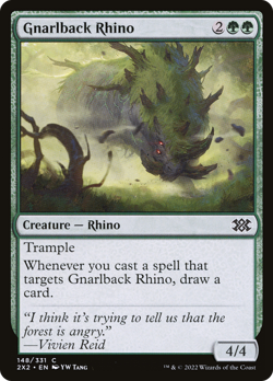 Gnarlback Rhino (REGULAR) x1 - MTG Double Masters 2022 2X2 #148 - Image 1