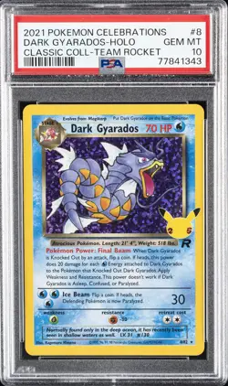 2021 POKEMON CELEBRATIONS CLASSIC COLL #8 DARK GYARADOS-HOLO PSA 10 - Image 1