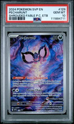2024 POKEMON SVP EN-SV BLACK STAR PROMO #129 PECHARUNT PSA 10 - Image 1
