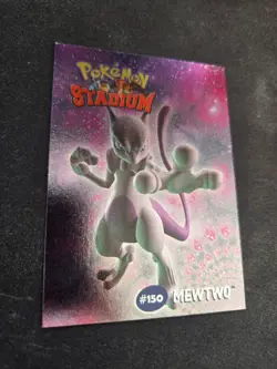2000 Danone Pokemon MEWTWO #8 Stadium Tip Shiny FOIL - Image 1