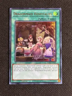 YuGiOh! - Dragonmaid Hospitality RA03-EN068 Ultra Rare 1st Edition Near Mint - Image 1
