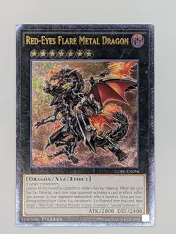 x1 YuGiOh Red-Eyes Flare Metal Dragon - CORE-EN054 - Ultimate Rare - LP/MP - Image 1