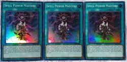 Yugioh 3x Spell Power Mastery SR08-EN022 Super Rare 1st Edition NM Playset - Image 1