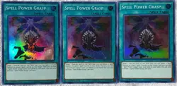 Yugioh 3x Spell Power Grasp DASA-EN056 Super Rare 1st Edition NM Playset - Image 1