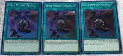 Yugioh 3x Spell Power Grasp DASA-EN056 Super Rare 1st Edition NM Playset - Image 3