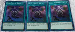 Yugioh 3x Spell Power Grasp DASA-EN056 Super Rare 1st Edition NM Playset - Image 4